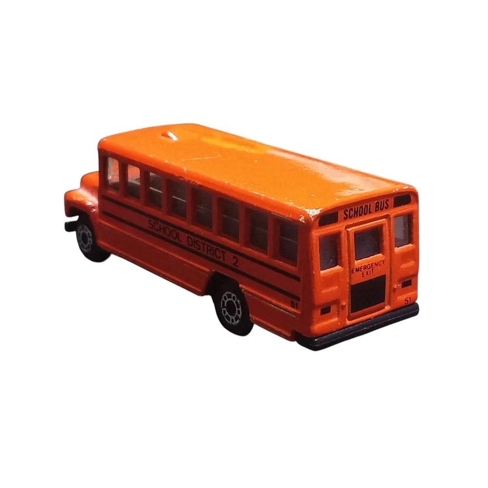 1985 Matchbox #47 School Bus - School District 2 Orange
